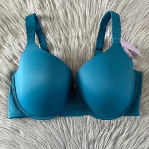 Soutien gorge t-shirt femme Joyspun taille 42DD bleu armatures fermeture dos - Photo 1/7