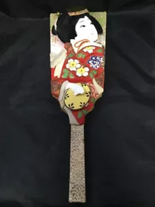 Japanischer Hagoita Frau Kimono handbemalt Kirschblüten Japan Dekor - Bild 1 von 12