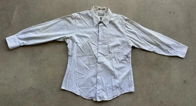 Camisa vintage Van Heusen ajustada de tela ancha azul abotonada sin arrugas talla XL Foto 1 de 4