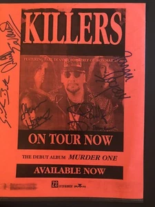 IRON MAIDEN PAUL DIANNO KILLERS HANDSIGNIERT ORIGINAL PROMO POSTER MURDER ONE - Bild 1 von 4