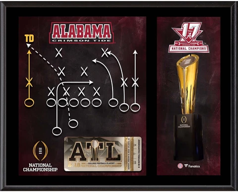 Alabama Crimson Tide 12x15 CFP 2017 National Champship Play Plaque Cover