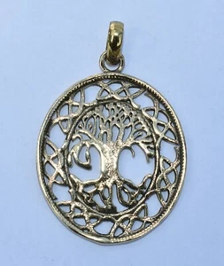 Fair Trade Tree of Life Hippy Tribal Sacred Brass Pendant 3.4 x 4 cm - Picture 1 of 3