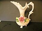 CAPODIMONTE PITCHER ROSES ITALY 12" TALL VINTAGE