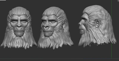 FIGURA PERSONALIZADA MEGO JULIUS PLANETA DOS MACACOS SOLDADO MACACO CABEÇA DE RESINA para 8" (Z143) - Imagem 1 de 2