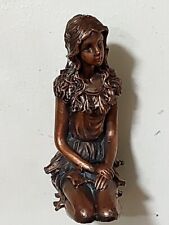 Figurine vintage en fée à genoux en cuivre 3,5" EUR