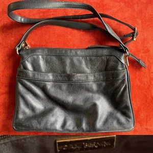 GIANI BERNINI Umhängetasche Handtasche schwarz Leder - Bild 1 von 10