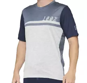 100% AIRMATIC Short Sleeve Mountain Bike Jersey Steel Blue/Grey Size Large - Picture 1 of 1