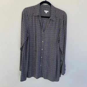 j jill button up shirt Women Sz L Multicolor Long Sleeve rayon - Picture 1 of 17