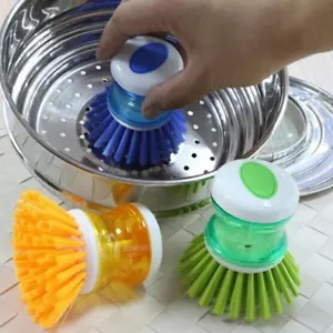 2x Soap Dispenser Kitchen Cleaning Liquid Dish Washing Up Scourer Scrubber Brush - Picture 1 of 2