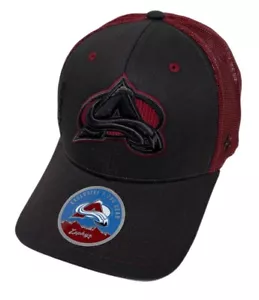 Cappello a rete Zephyr NHL Colorado Avalanche "Big Rig" curvo Bill ADJ camionista nuovo con etichette - Foto 1 di 6