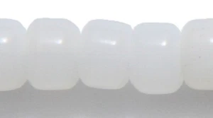 CROW/PONY GLASS BEAD - OPAQUE OPAL WHITE - 9mm -(100) - Picture 1 of 1
