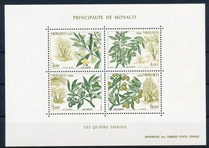 LS41337 Monaco 1988 four seasons plants nature good sheet MNH - Picture 1 of 1