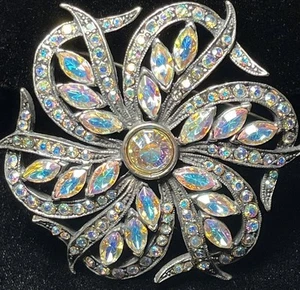 Broche Vintage Aurora Borealis Estate Pieza Prendedor Grande - Imagen 1 de 4