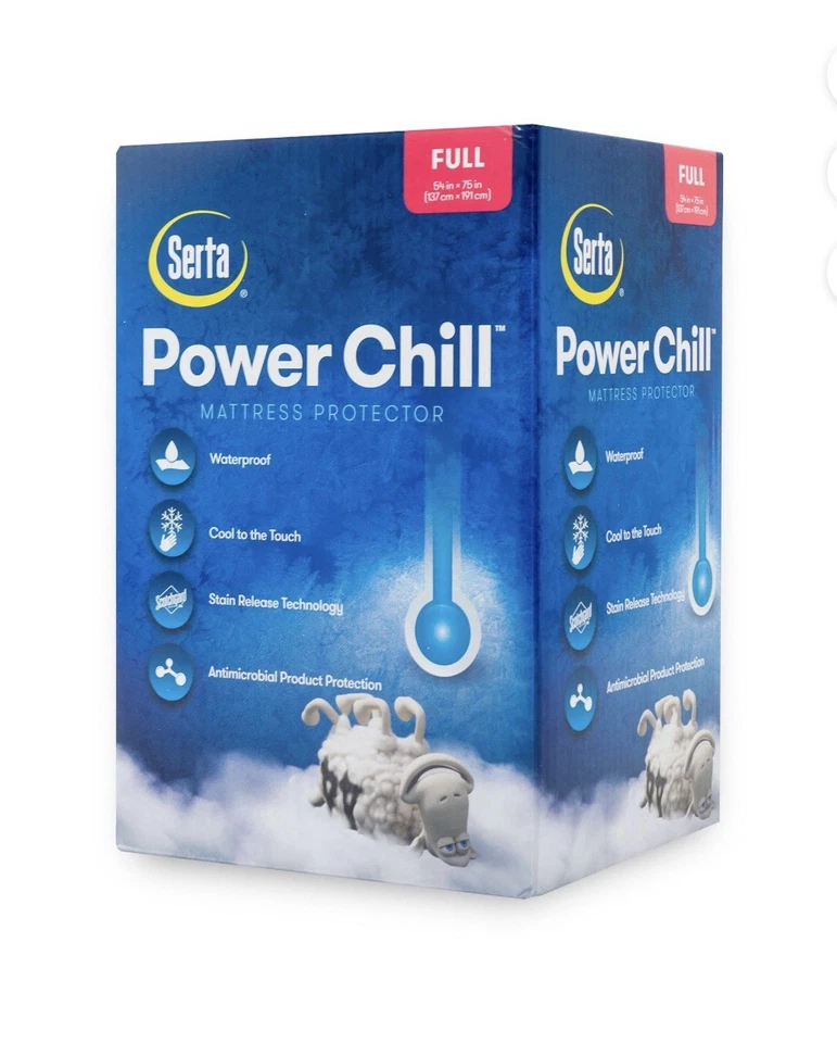 Serta Power Chill Cooling Mattress Protector Full Size White New In Box - Image 1 of 4