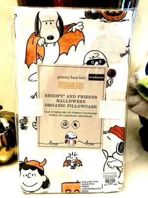 Funda de almohada Pottery Barn vacaciones Snoopy Halloween Charlie Brown cumpleaños niño regalo Foto 1 de 2