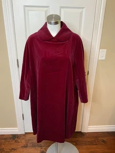 Comme Des Garcons 2D Burgundy Velvet Peter Pan Collar Shift Dress, Size Medium - Picture 1 of 7