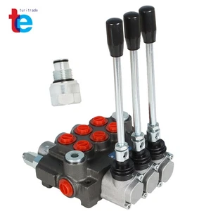 Hydraulic Directional Control Valve 13GPM BSPP Interface+Conversion Plug 3 Spool - Picture 1 of 11