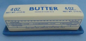 Fishs Eddy + WEST ELM Butter Dish Ceramic Lidded Salted BUTTER STICK DISH 8.5" - Picture 1 of 7