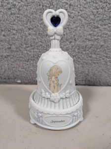 Precious Moments Septiembre Zafiro Campana Estatuilla Baratija Joyería Soporte Enesco - Imagen 1 de 5