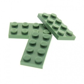 3x Lego Building Brick 2x4 Sand Green Plate Bar 9483 4730 8426 8487 7194 3020