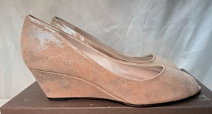 Cuña de gamuza punta abierta Reino Unido 6,5 UE 39,5 Kennel & Schmenger para mujer oro rosa sin cordones - Imagen 1 de 20