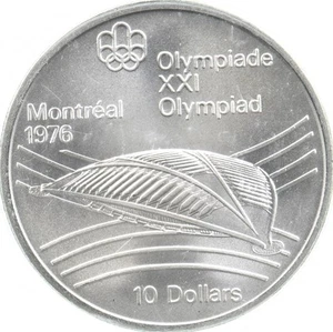 1976 $10 Canadian Canada Olympic Silver Coin *089 - Picture 1 of 3