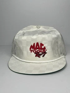 Vintage 90s Mac Tools Racing Snapback Hat White Checkered USA Trucker - Bild 1 von 6
