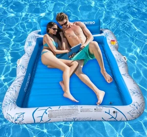 Inflatable Pool Floats for Adults – 87" x 65" Extra Large Tanning Pool Lounge... - Picture 1 of 7