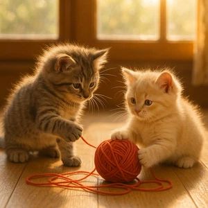 Playful Kittens Digital Download, Cute Cat Photography Print, Pet Wall Art - Picture 1 of 1