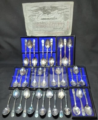 Juego de cuchara presidencial vintage de 35 piezas de plata de la Copa Mundial Rogers años 60 Foto 1 de 4