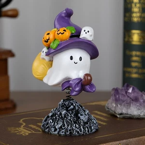 Halloween Ghost Figurine Ghost Statue with Spring Funny Resin Sculpture for - Picture 1 of 7