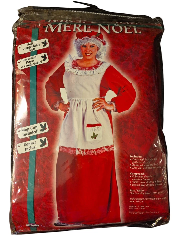 Disfraz de la señora Claus (talla única para la mayoría 16W-24W) Foto 1 de 4