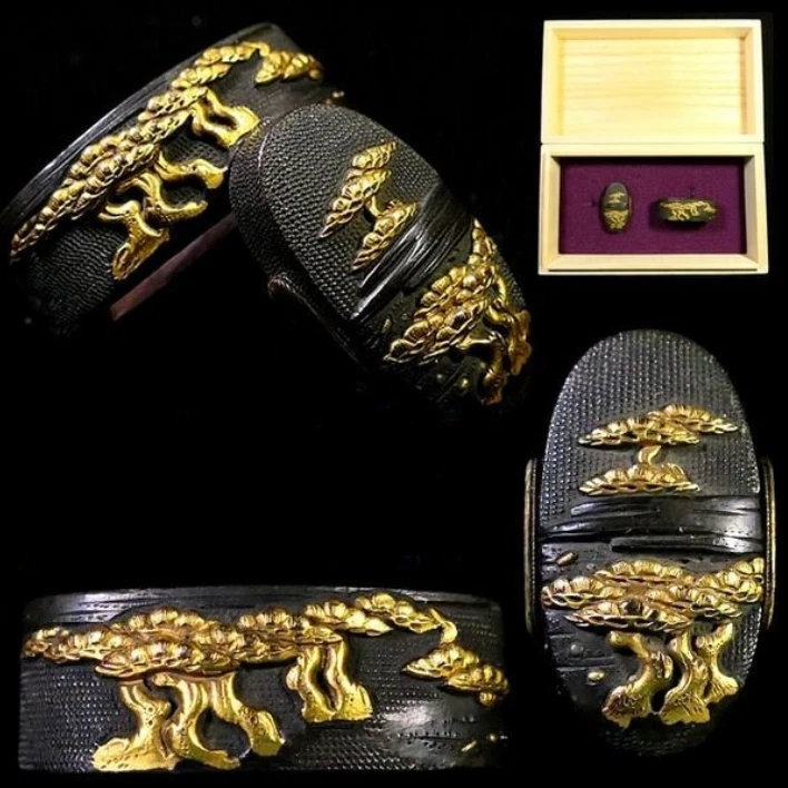 铜黄金古风原创古董日本刀镡| eBay