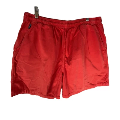 Винтажные Сумасшедшие Рубашки Чили Окрашенные Шорты из Саржи Мужские 2XL Красный Хлопок Эластичная Талия - Изображение 1 из 4