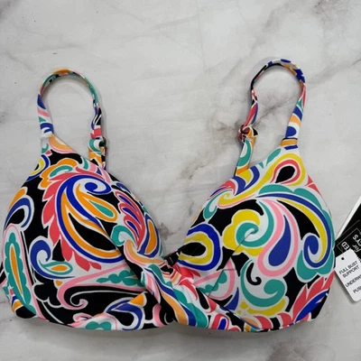 Top de bikini Island Escape Gemini con aros talla 10 push up nuevo blanco cachemir Foto 1 de 4