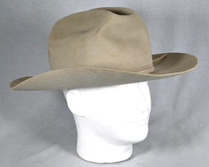Vintage Stetson Distressed Western Beaver Cowboy Hat Size 7-1/2 - Picture 1 of 9