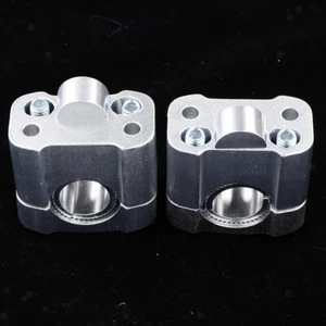 Motorcycle Bar Clamps Handlebar Bar Risers Silver for 22mm to 28mm Fat Bar - Picture 1 of 11