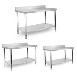 100cm-150cm Edelstahl Küchentisch Arbeitstisch Gastro Edelstahltisch Aufkantung - Bild 1 von 13