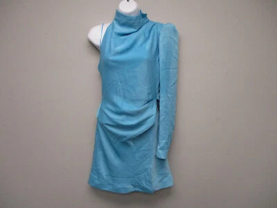 Vestido Misha Mujer Extra Pequeño Azul Egeo Romeo Mini Cóctel Un Hombro $347 Foto 1 de 4