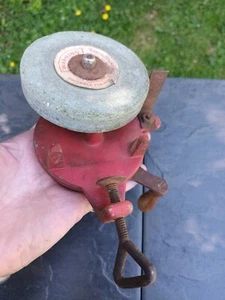 Vintage kleiner Tisch Handkurbelschleifer / Werkzeugschärfer (AT76) - Bild 1 von 8