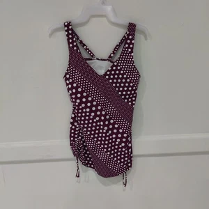 Lands' End Womens Adjustable V-neck Cinch Underwire Tankini $60 Size 4 6D467 - Picture 1 of 2