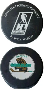 DENVER GRIZZLIES VINTAGE OFFICIAL IHL HOCKEY PUCK BY PUCK WORLD - CZECH REPUBLIC - Picture 1 of 5