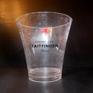 N23.561 seau glace Champagne Taittinger Reims France verre acrylique déco table - Imagen 1 de 21