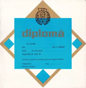 Rumänien, 1960er, Kommunistische Propaganda - Leeres Sportdiplom - Bild 1 von 2