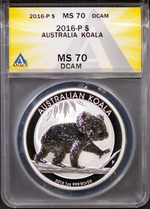 2016 $1 Silver Australia Koala Dollar MS 70 DCAM ANACS # 7786654 + Bonus - Picture 1 of 2