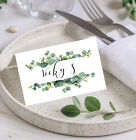 PERSONALISED Place Cards Wedding Name Meal Table Setting Eucalyptus Greenery PC6