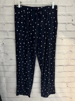 Lucky Brand Blue Lounge Pants White Stars Elastic Waist Straight EUC Women's S - Image 1 of 4