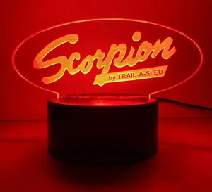 Scorpon Vintage Snowmobile Laser Engraved Acrylic Lighted Desktop Remote Sign - Picture 1 of 6