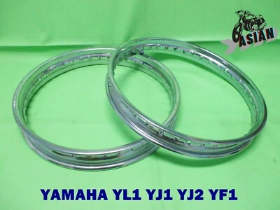 Fit YAMAHA YL1 YJ1 YJ2 YF1  Front & Rear Chrome Steel Wheel Rim   **as1921** Foto 1 de 4