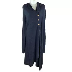 Joe Browns Navy Asymmetric Waterfall Hooded Cardigan Dress UK 12 NWT - Picture 1 of 3